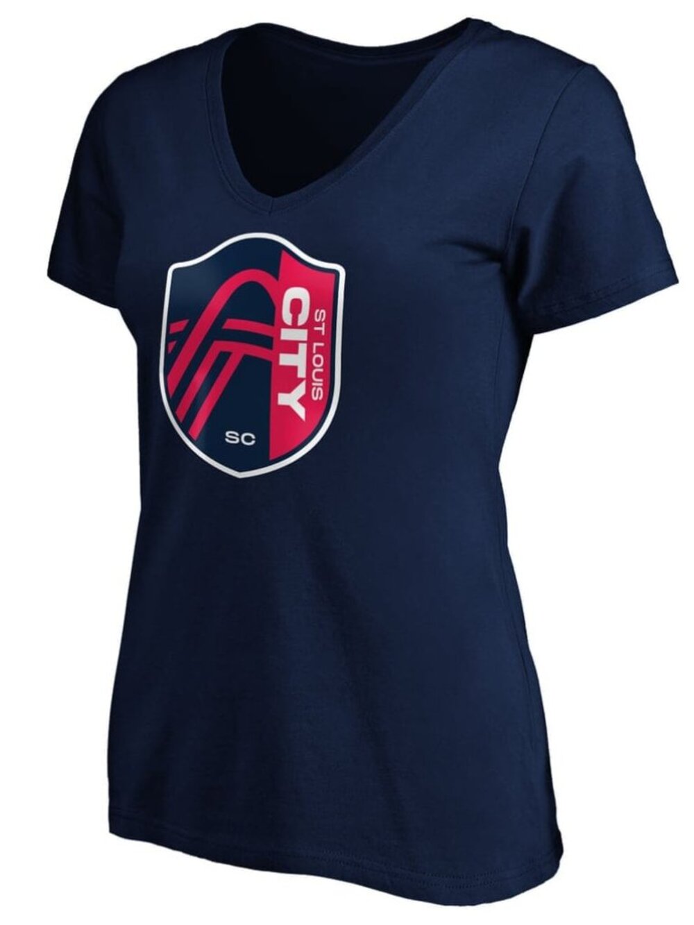 Women's Navy St. Louis City SC Primary Logo V-Neck T-Shirt